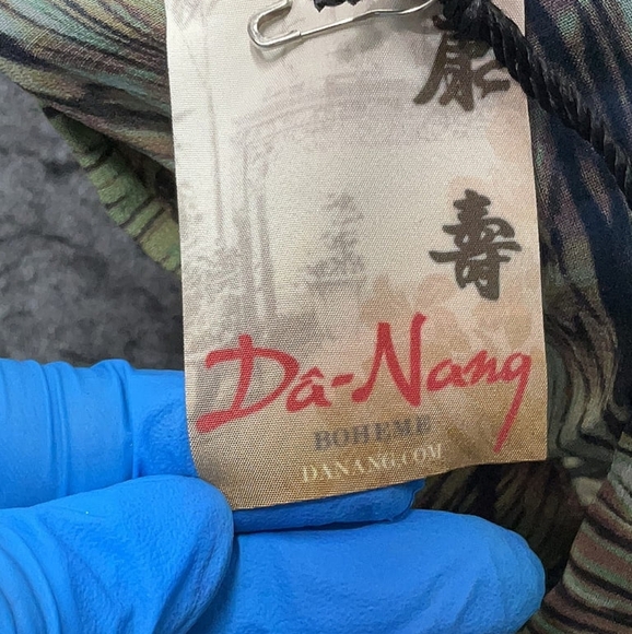 Da-Nang 100% Silk Collared Printed Blouse Size XS/S - Picture 4 of 5